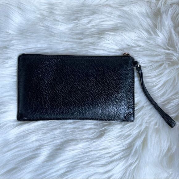 MICHAEL KORS Mini Black Leather Suede Studded Clutch Grommets Wristlet Rock Punk - Picture 12 of 15
